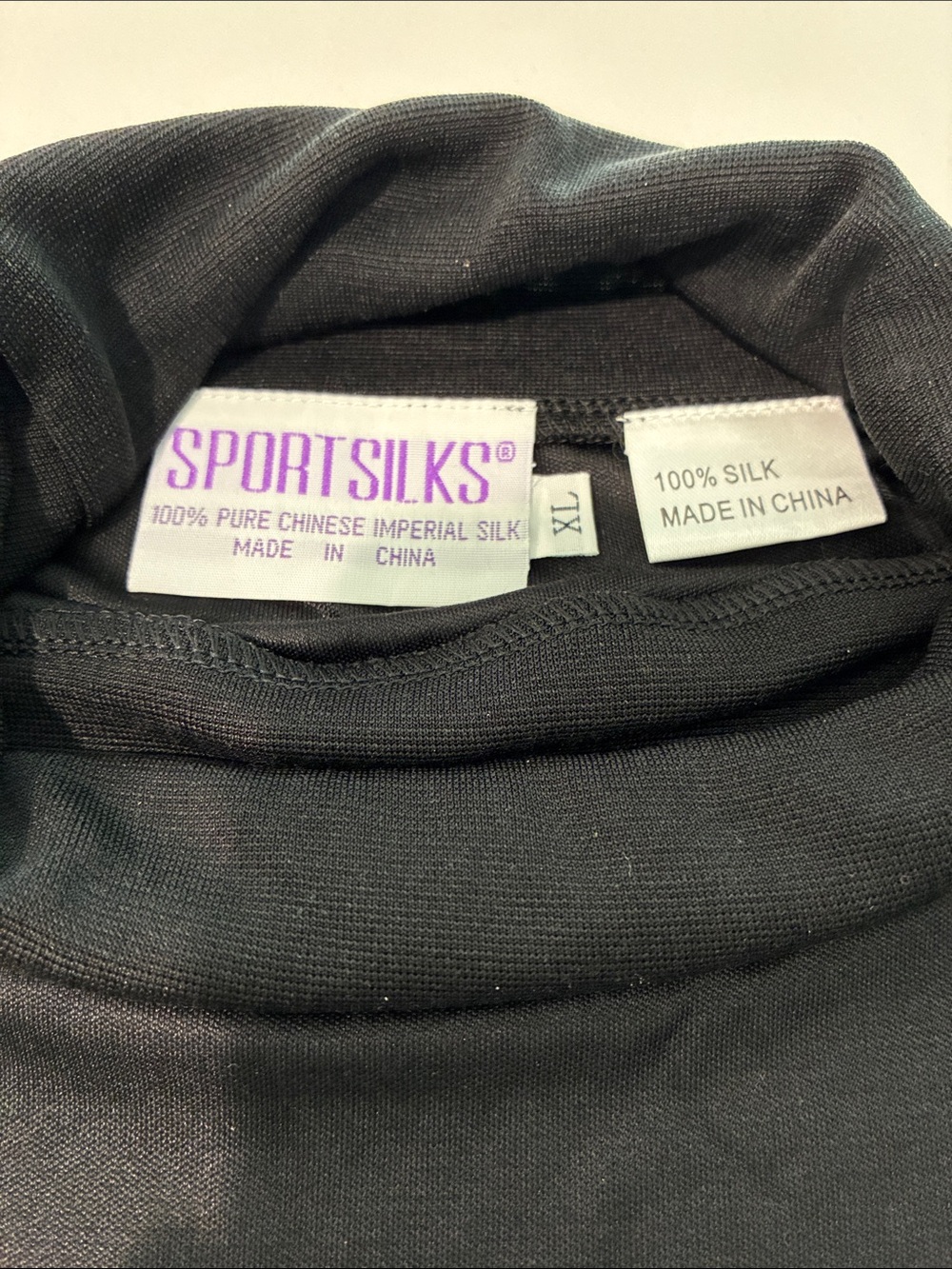 SPORT SILKS NWOT Men's Black 100% Pure Chinese Imperial Silk Turtleneck Size XL. - Picture 4 of 9